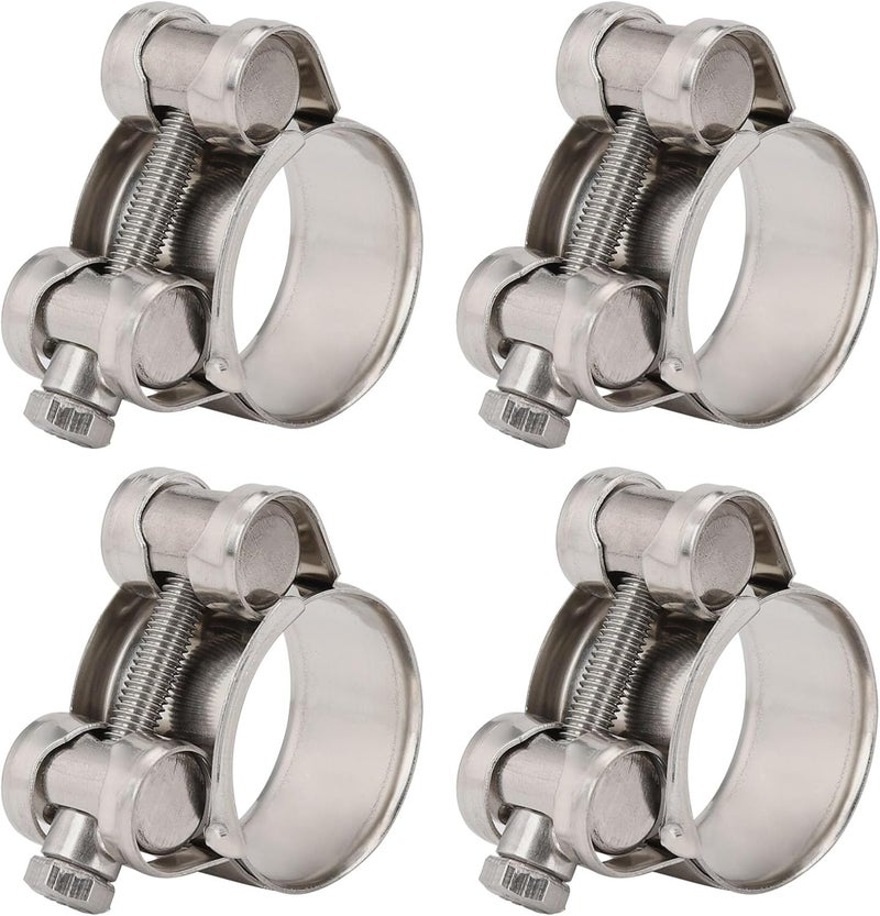 Suprom 4 Pack 1.05" T-Bolt Hose Clamps, 304 Stainless Steel Heavy Duty Hose Clamps, Turbo Intake Clamp Working Range 26mm-28mm for 1.05" Hose OD - Image 1